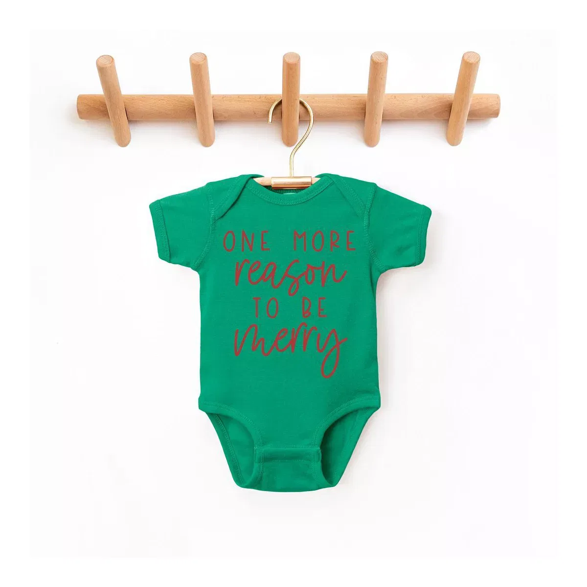 Детский боди с коротким рукавом Reason To Be Merry The Juniper Shop, Kelly