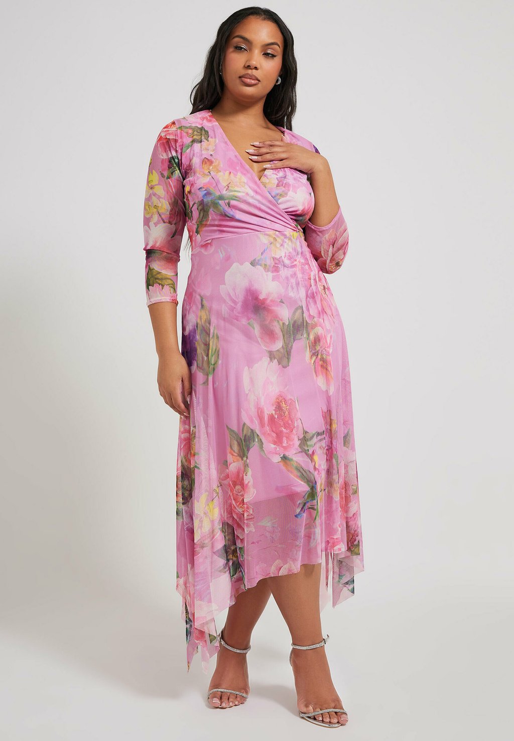 

Платье макси FLORAL Yours Clothing, розовый