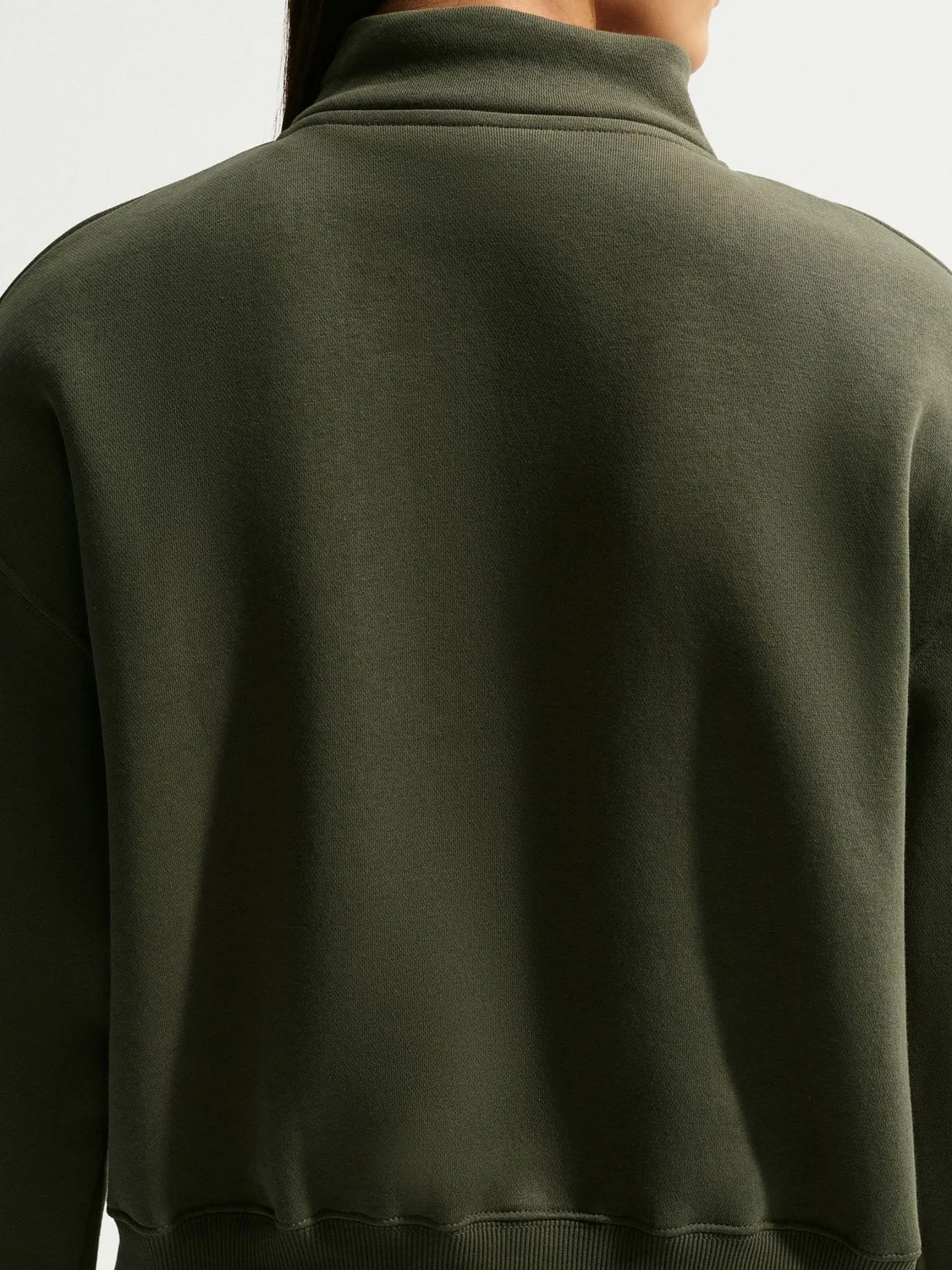 Толстовка оверсайз с четвертью молнии Nike Khaki Green, хаки — фото 4