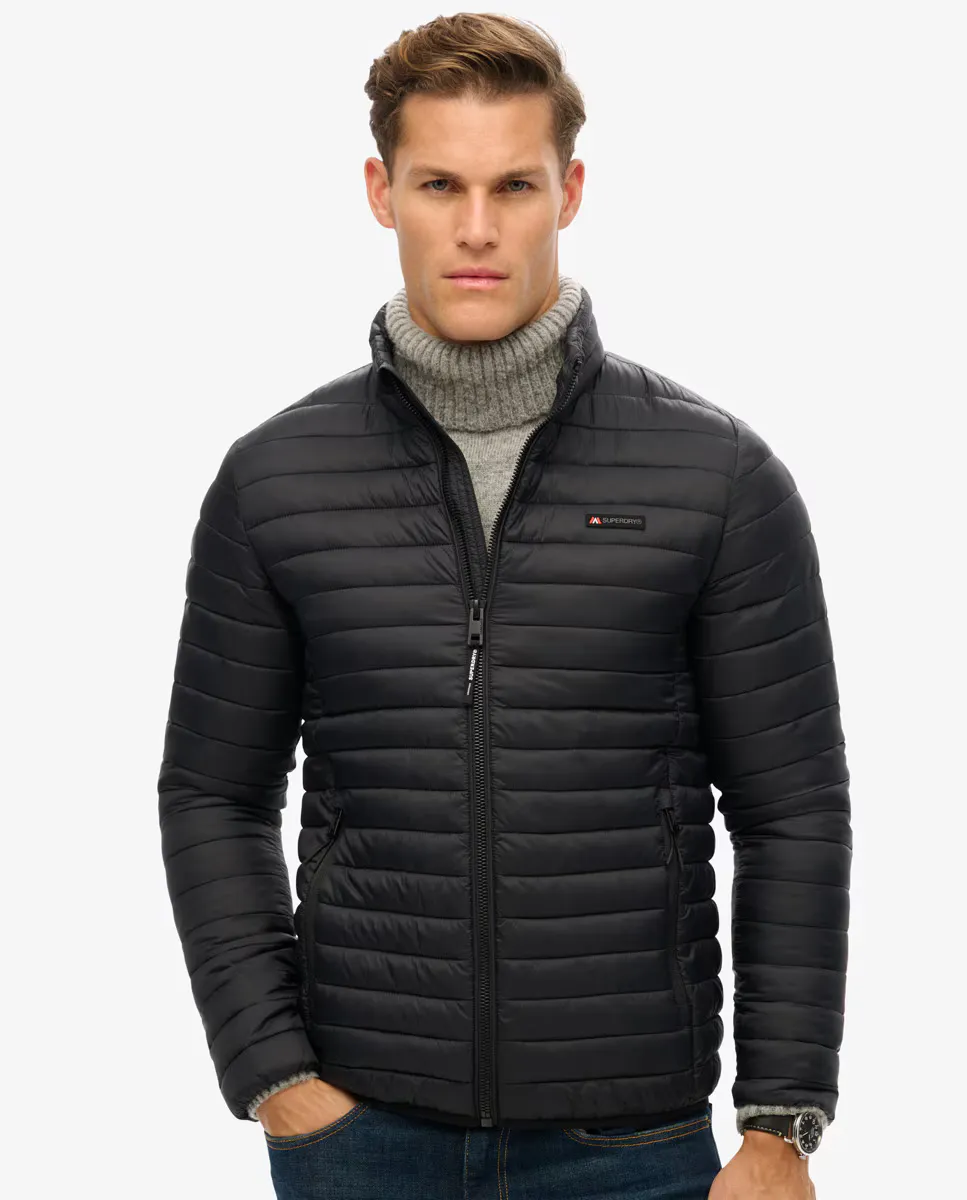 

Мужская стеганая куртка Fuji Lite без капюшона Superdry, черный