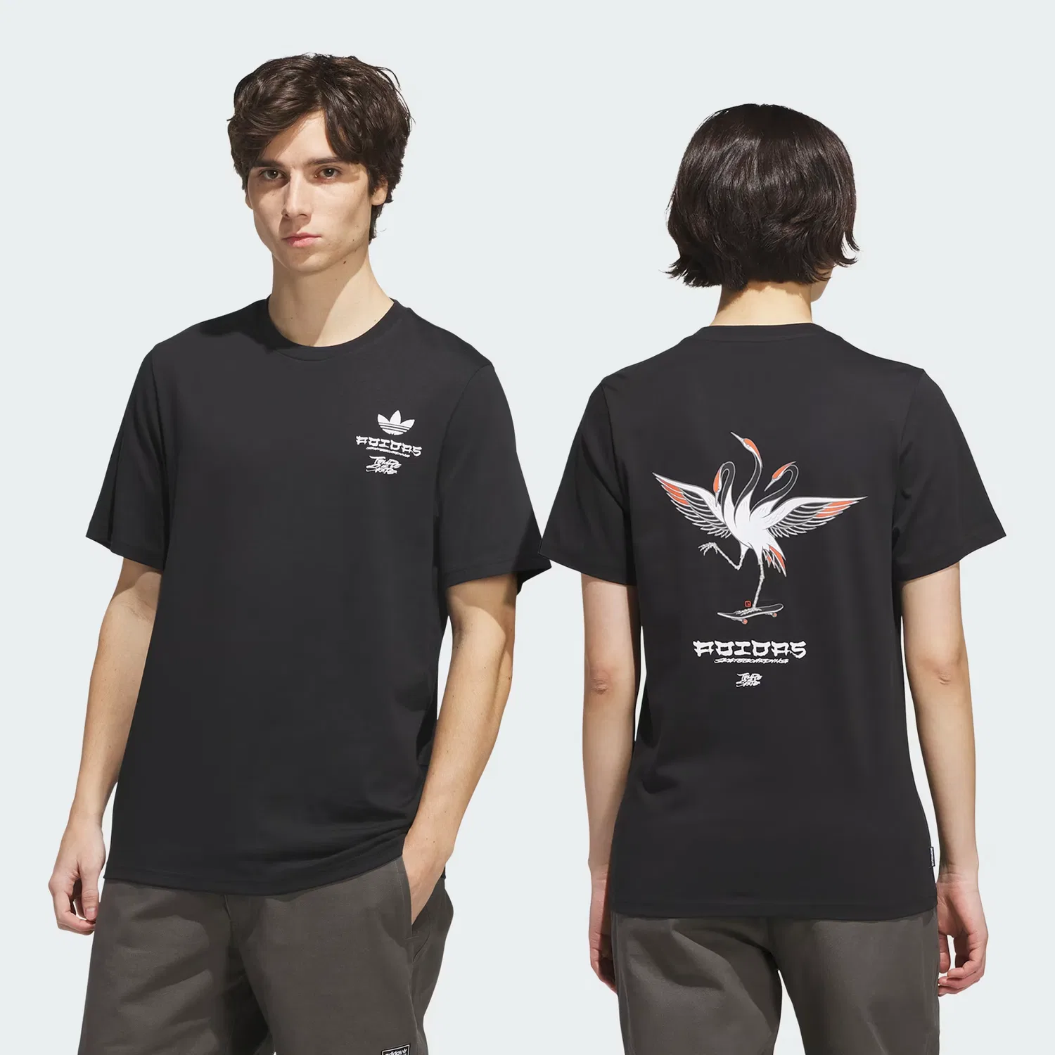 Футболка с коротким рукавом Skateboarding x Temple of Skate Crane Adidas Originals, черный/белый
