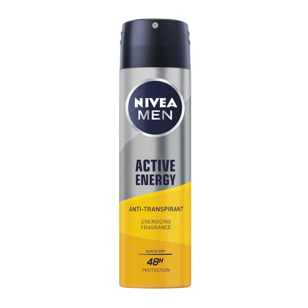 Мужской антиперспирант-спрей 150 мл Active Energy Nivea, Black
