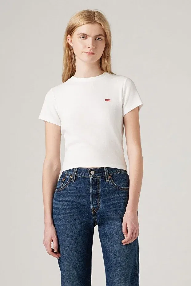 Женская хлопковая футболка с коротким рукавом Essential Sporty Tee Levi'S, Белый — фото 2
