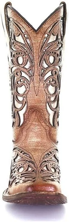 Детские сапоги для девочек с блестящей вставкой Corral Boots, Beige — фото 3