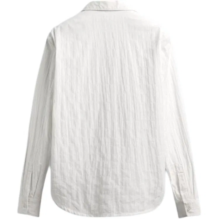 Мужская рубашка с отложным острым воротником White ZARA, White — фото 3