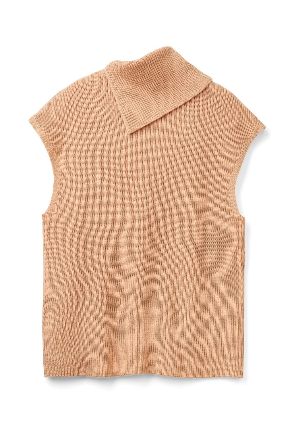 

Базовая футболка HIP LENGTH WITH HIGH NECK OPEN ON ONE SIDE IN HALF FISHERMAN S United Colors of Benetton, бежевый