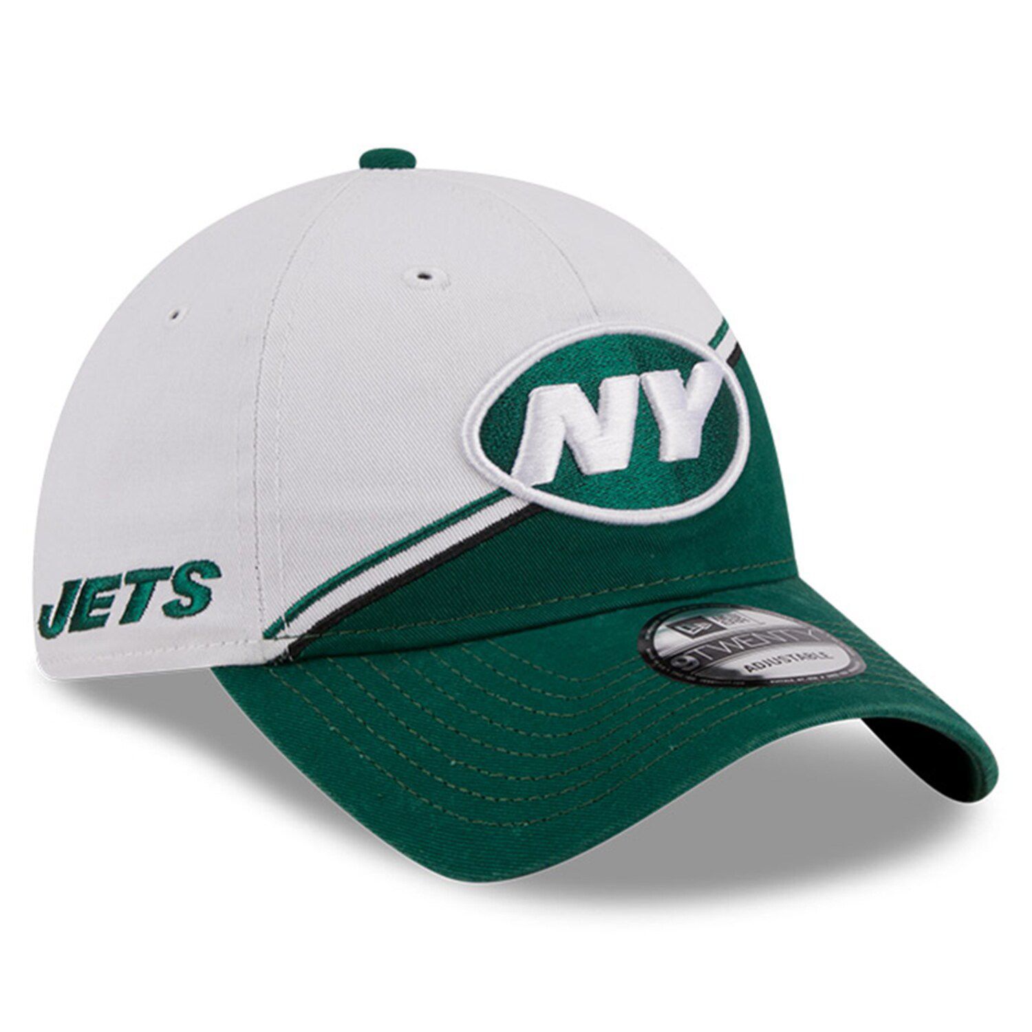 

Мужская регулируемая кепка New Era бело-зеленая New York Jets 2023 Sideline 9TWENTY