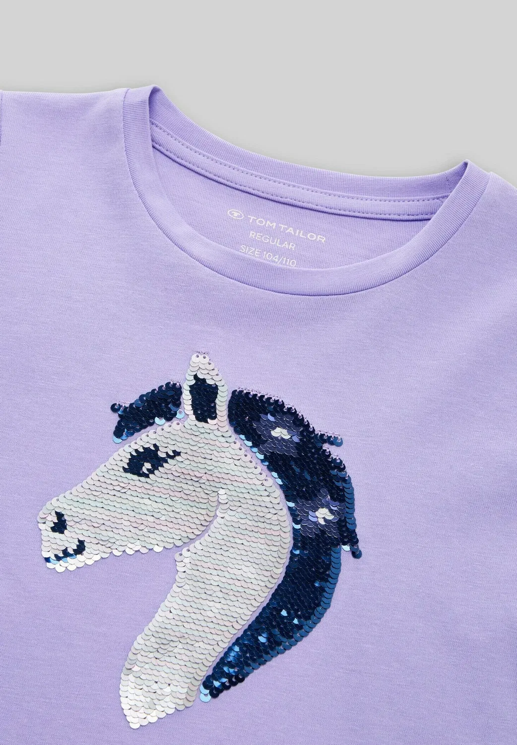 T-Shirt langarmshirt mit wendepailletten - long sleeved top Tom Tailor, Sweet Purple — фото 3