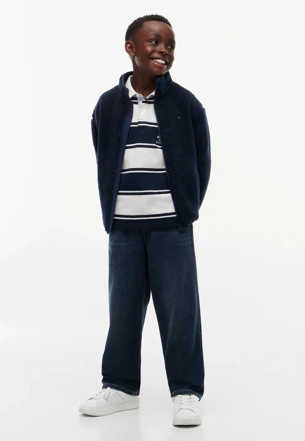 Флисовая куртка с флагом на молнии Tommy Hilfiger, Dark Blue — фото 2