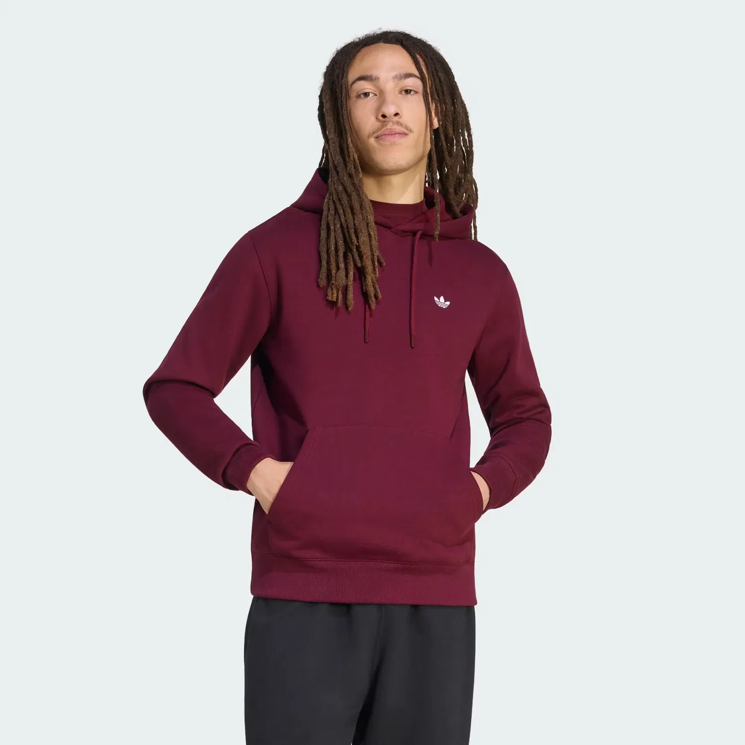 Мужское худи с капюшоном на шнурке Trefoil Essentials Adidas Originals, бордовый