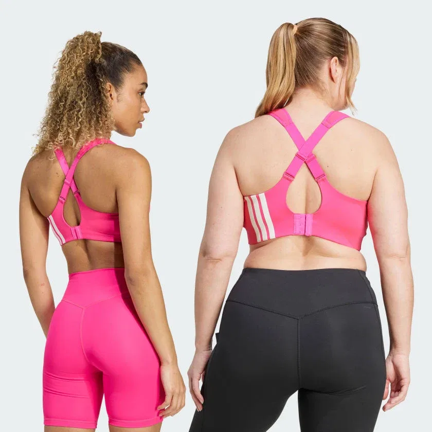 Женский спортивный бюстгальтер с высокой поддержкой adidas TLRD Impact, Shock Pink — фото 2