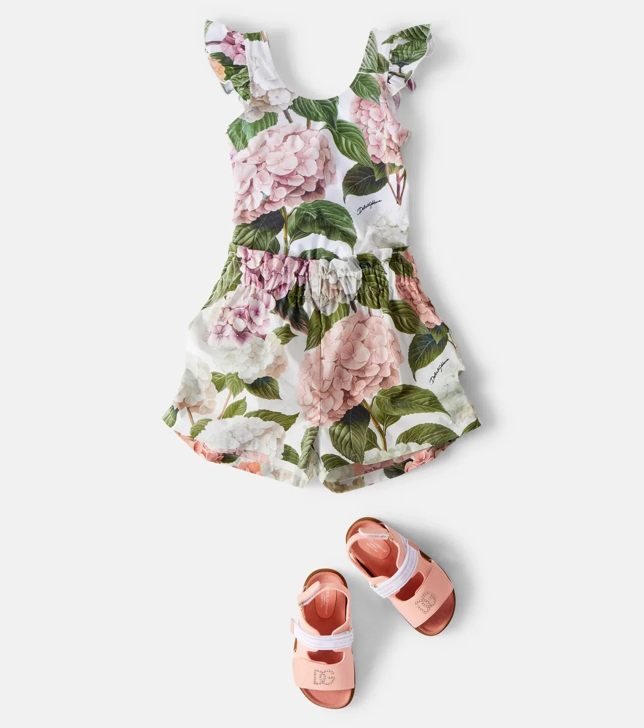 Раздельный купальник с цветочным принтом Dolce&Gabbana Kids, белый — фото 2