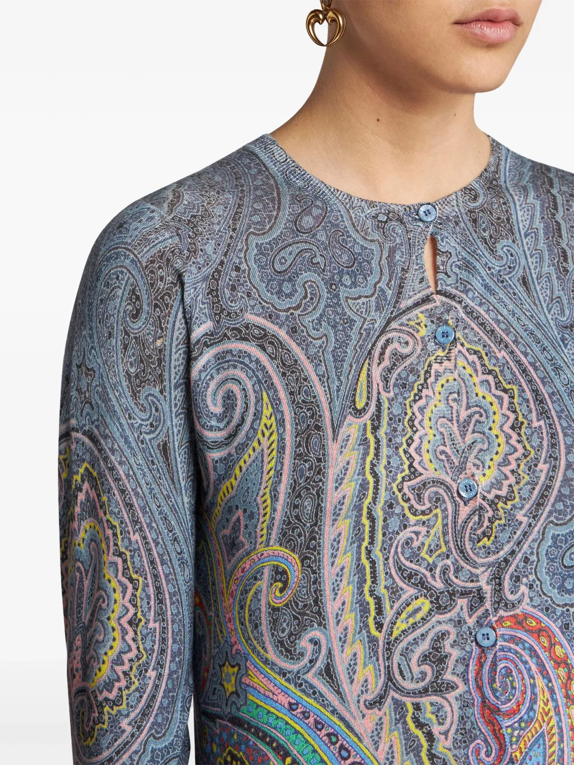 Кардиган с принтом в пайсли ETRO, мультицветный — фото 2