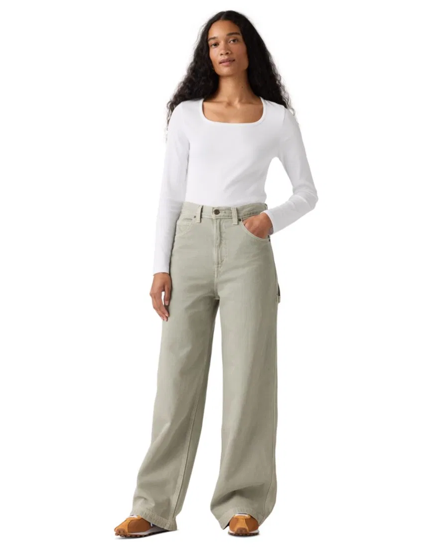 Женские джинсы с завышенной талией свободного кроя Cinch-Waist Carpenter Lightweight Baggy Levi's, Washed Shadow Gd
