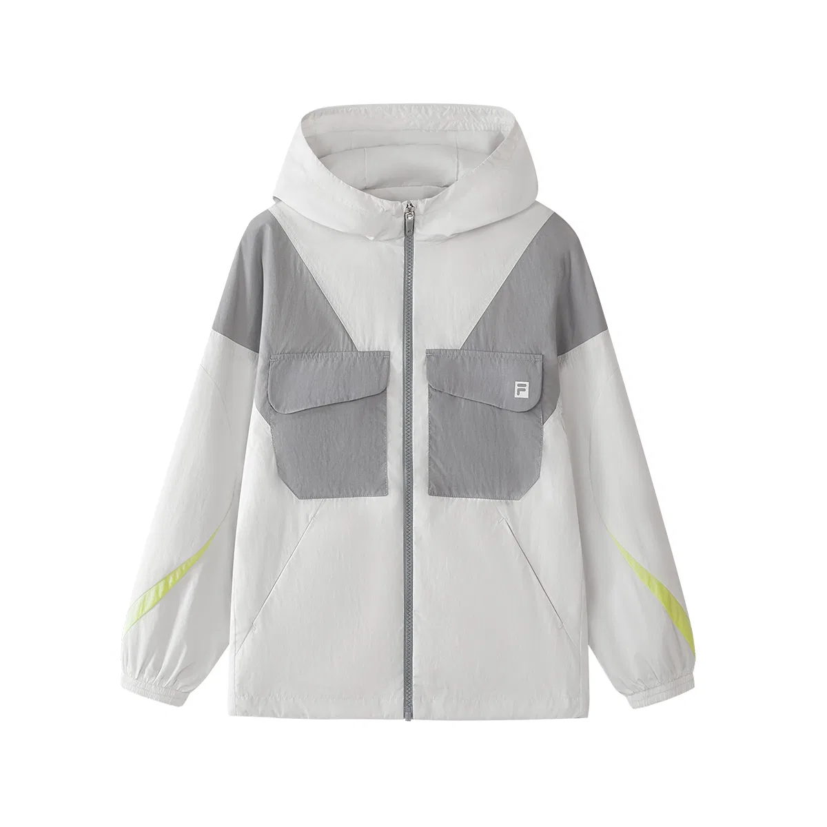 Детская кофта с капюшоном, тонкая, Light Clear Gray, Tops Hooded Non Detachable Thin, FILA KIDS