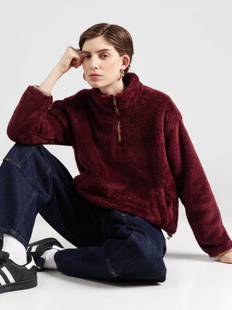 Свитер LEVI'S 'Gemma Sherpa 1/4 Zip Sweatshirt' в цвете цикламен — фото 3