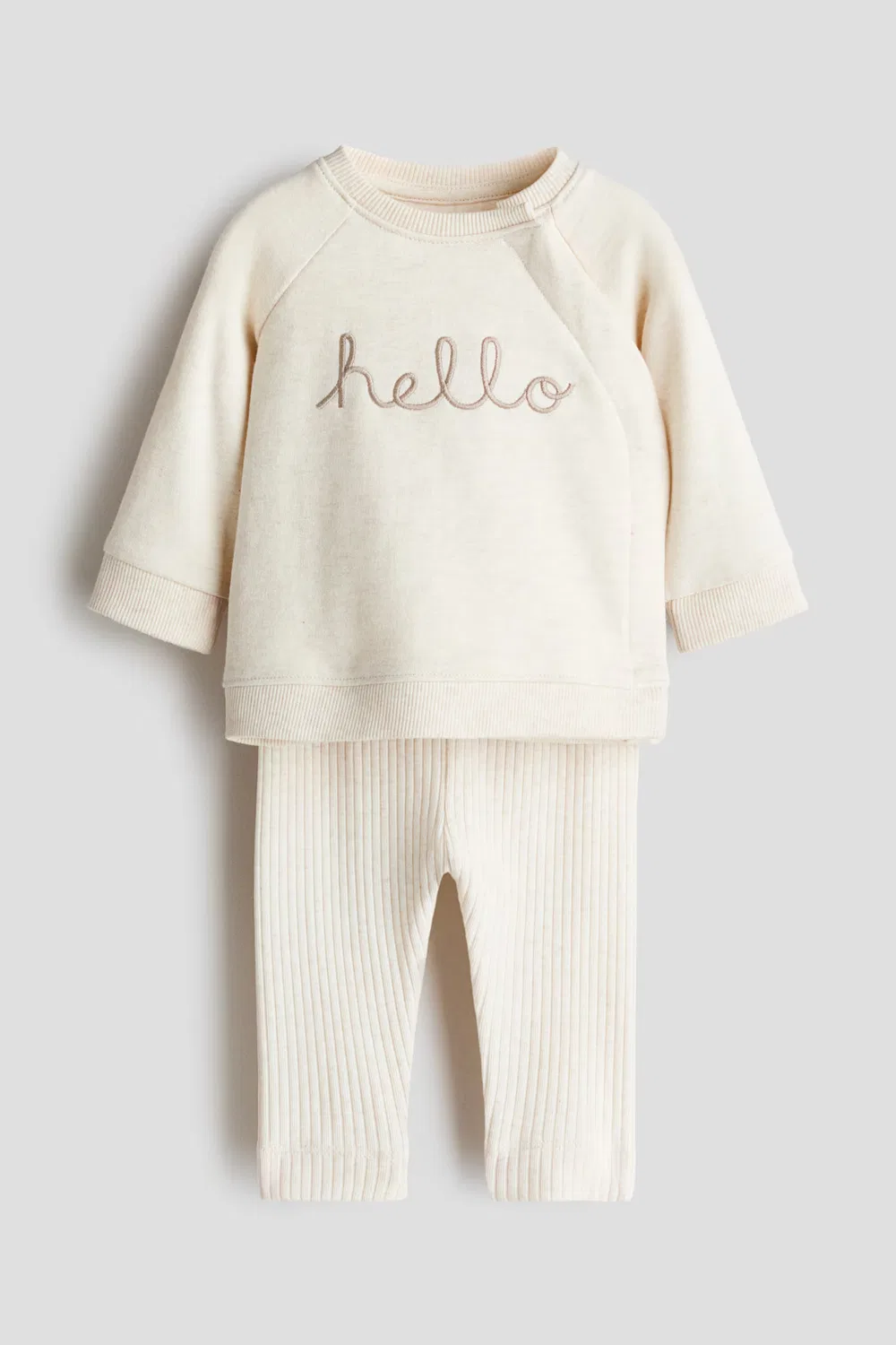 Хлопковый комплект из 2 предметов H&M, Hellbeige/Hello