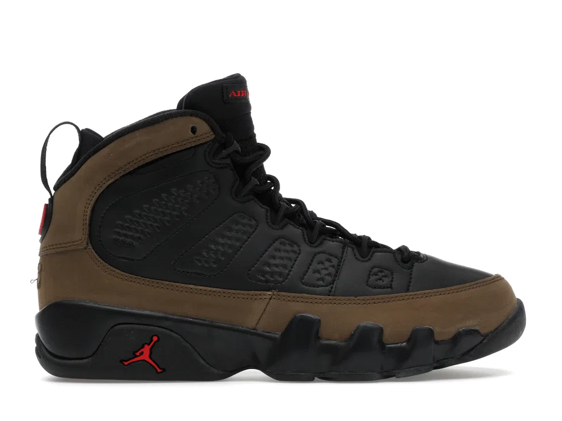 Детские кроссовки Lifestyle Jordan 9 Retro, Black/True Red/Light Olive