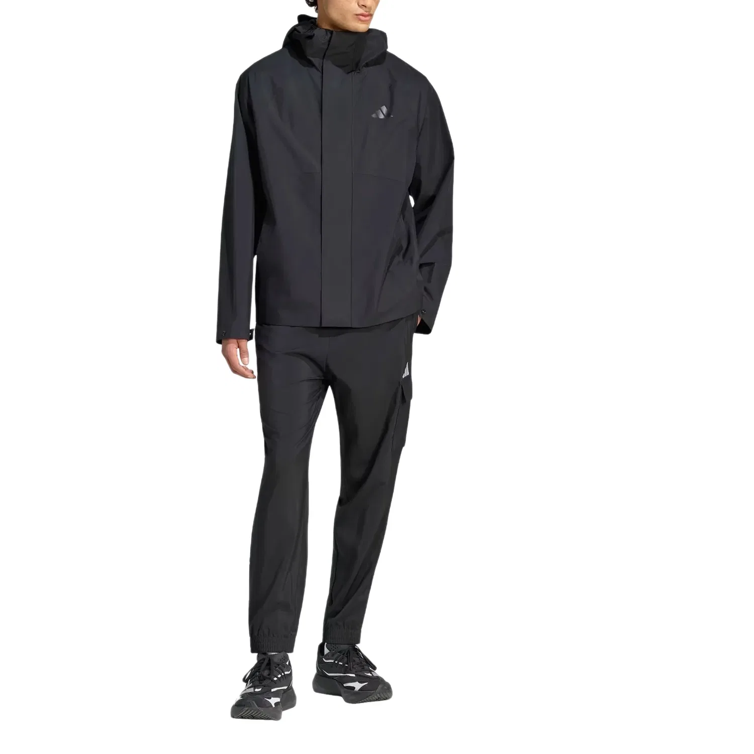 Мужская куртка Essentials Rain Jacket Asia Sizing 'Black' adidas, черный — фото 3