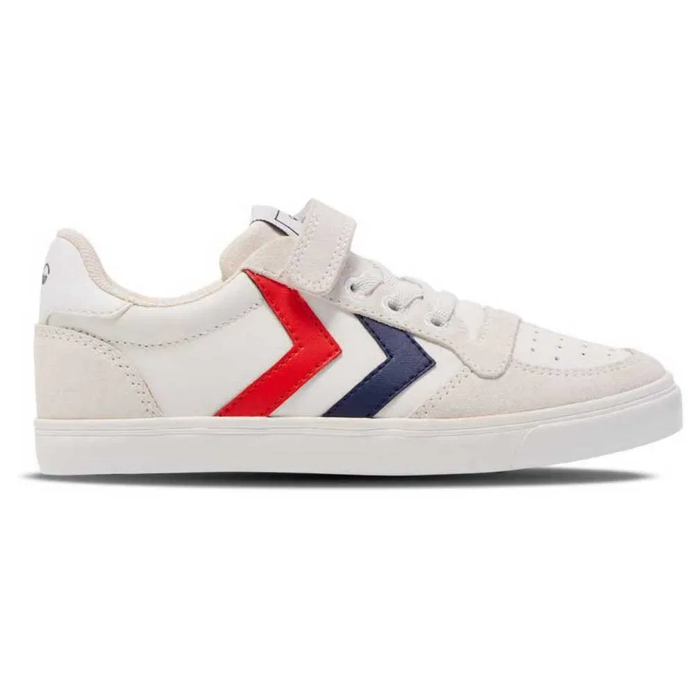 Детские кожаные кроссовки с липучками Slimmer Stadil Leather Low Hummel, White