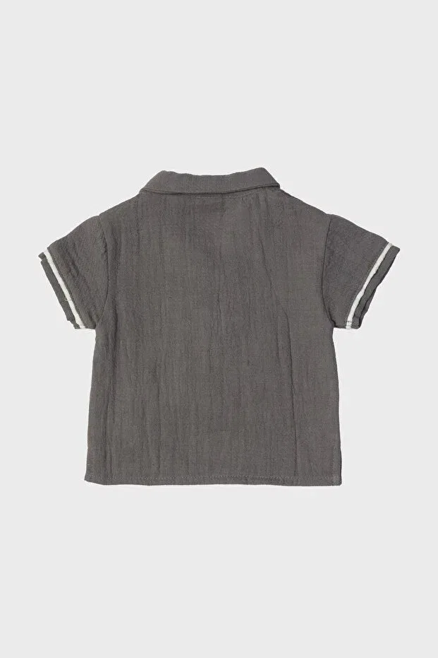 Детская футболка для мальчиков хлопковая Bg Store baby boy gray t-shirt Layette, Gray — фото 2