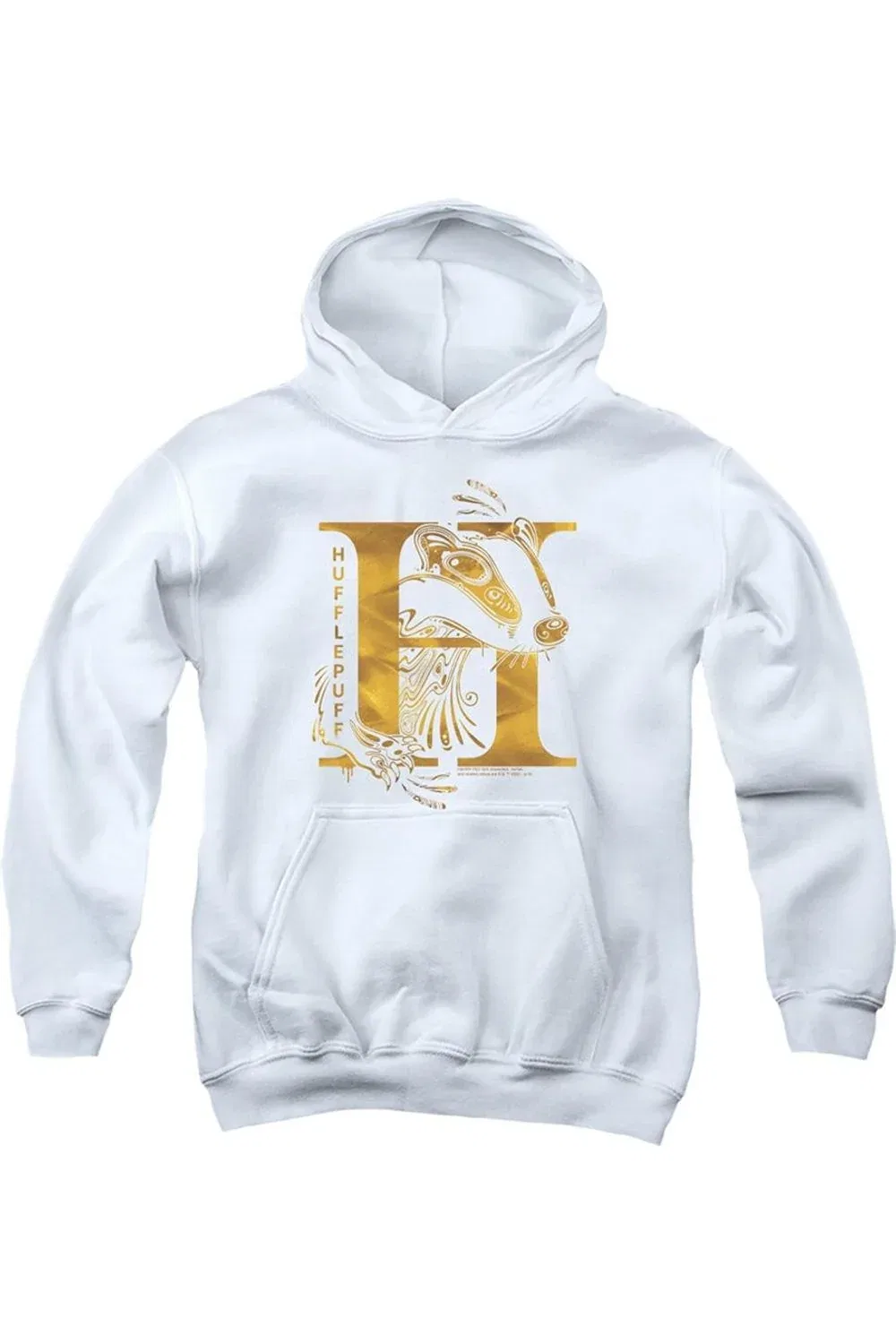 Детское худи с капюшоном Harry Potter Hufflepuff H Logo Gildan, White