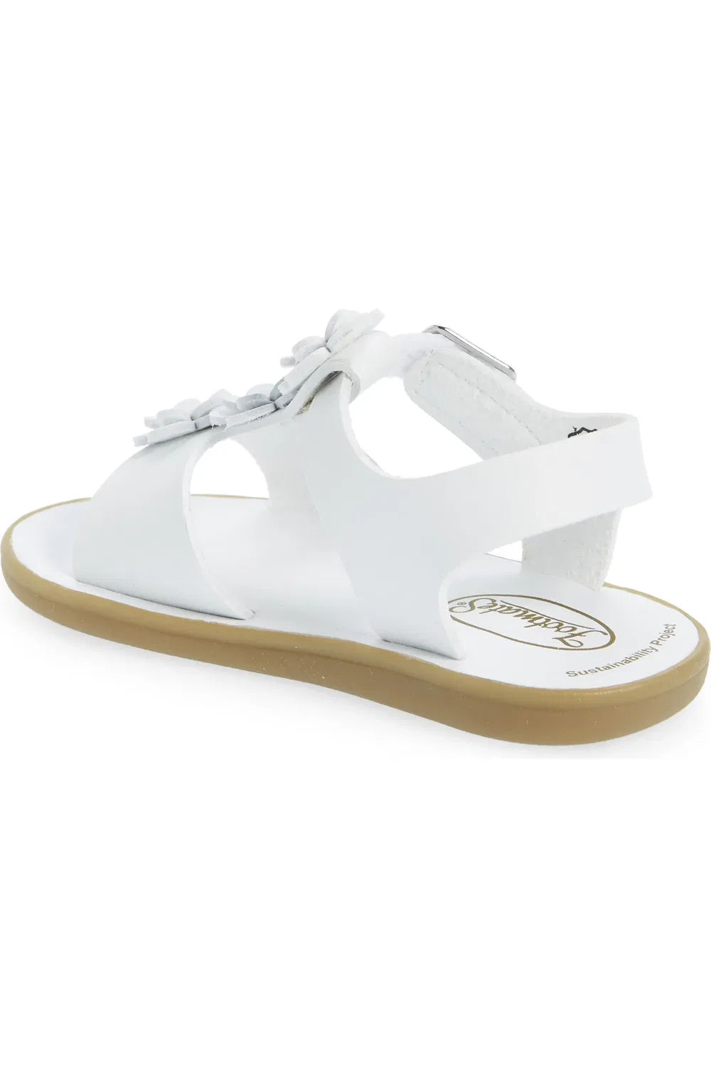 Детские сандалии цветочные водонепроницаемые Jasmine Footmates, White Micro — фото 2