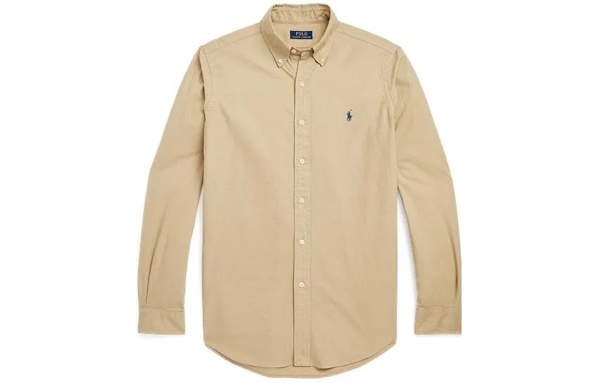 Мужская классическая рубашка с длинным рукавом Sari Tan Polo Ralph Lauren — фото 4