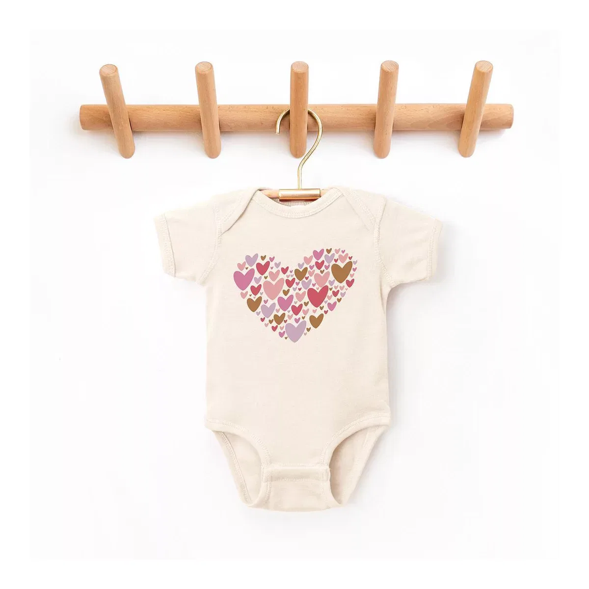 Детское боди с коротким рукавом Heart Of Hearts The Juniper Shop, Natural