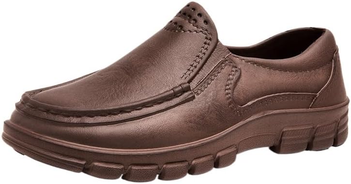 

Мужские лоферы с легким скольжением, повседневные удобные мягкие мокасины, ежедневные туфли для вождения и прогулок, легкие Hhhchpm, коричневый