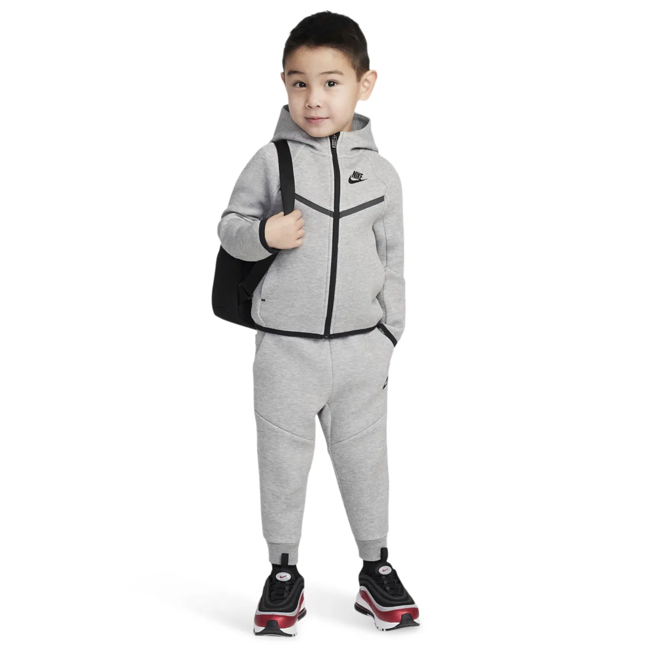 Спортивный костюм для мальчиков Tech Fleece Full-Zip Nike, цвет Dark Grey Heather/Black