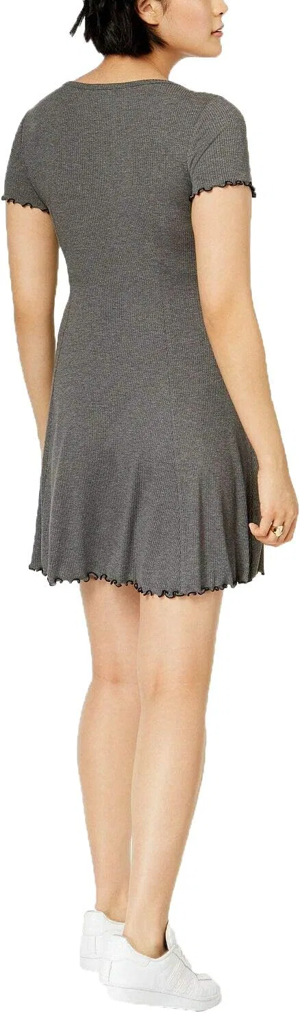 Женское платье A-силуэта Ribbed Fit & Flare Dress, Heather Gray — фото 2