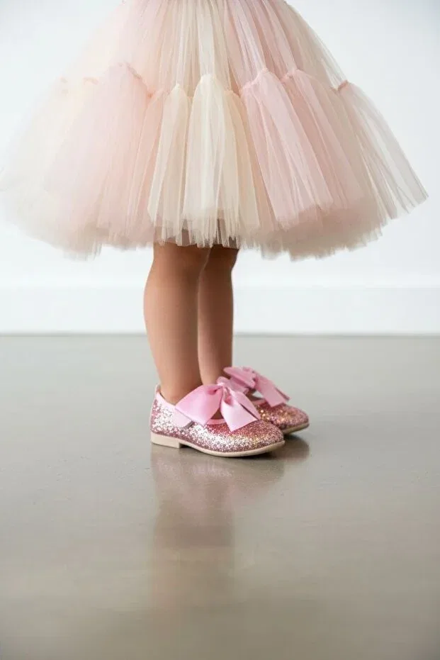 Детские балетки для девочек лакированные Candy girl ballerina ballet Tobai, Pink — фото 3