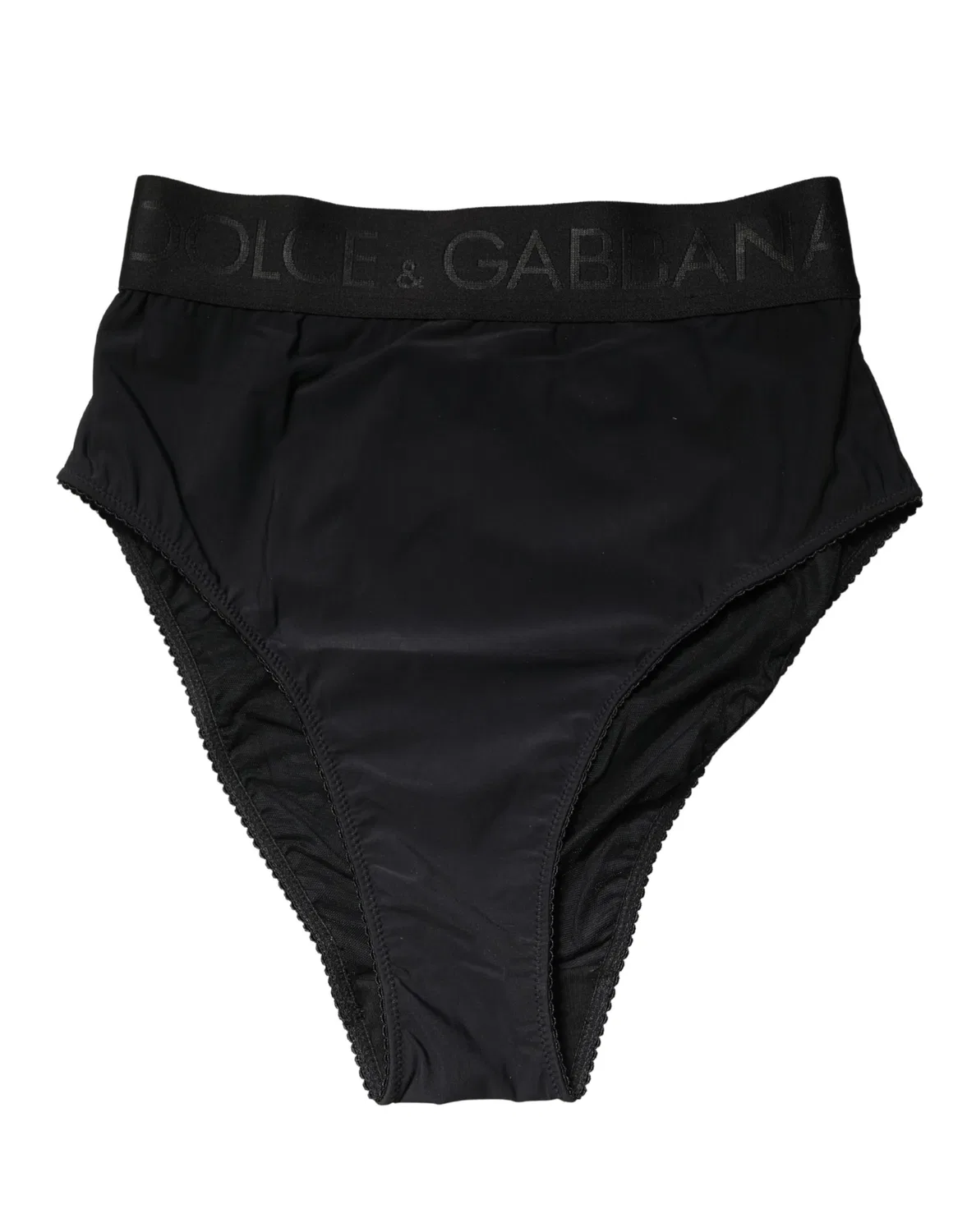 Женские трусы с высокой посадкой и логотипом High Brief Dolce & Gabbana, Black — фото 2
