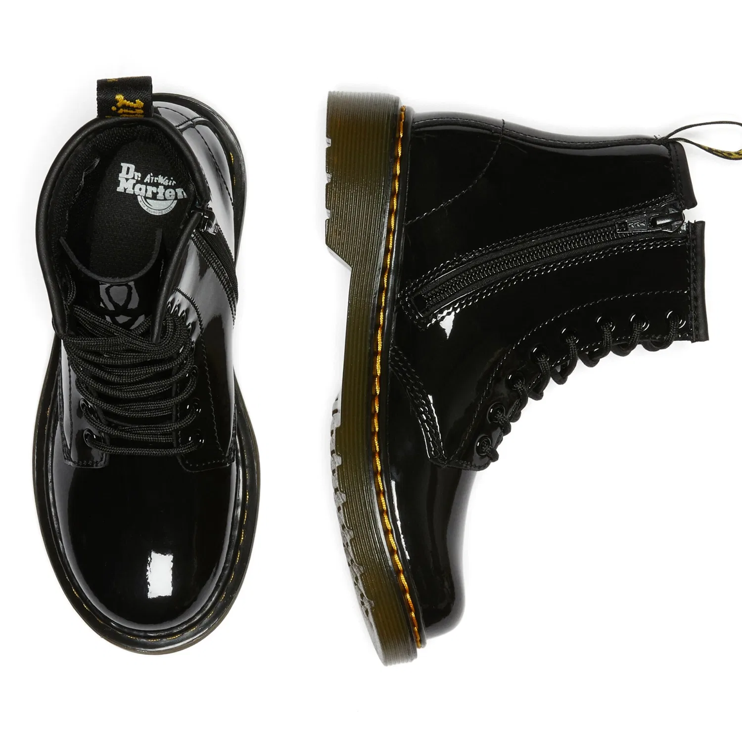 Детские ботинки Dr. Martens Junior 1460 на шнуровке, лакированная кожа, Black — фото 4