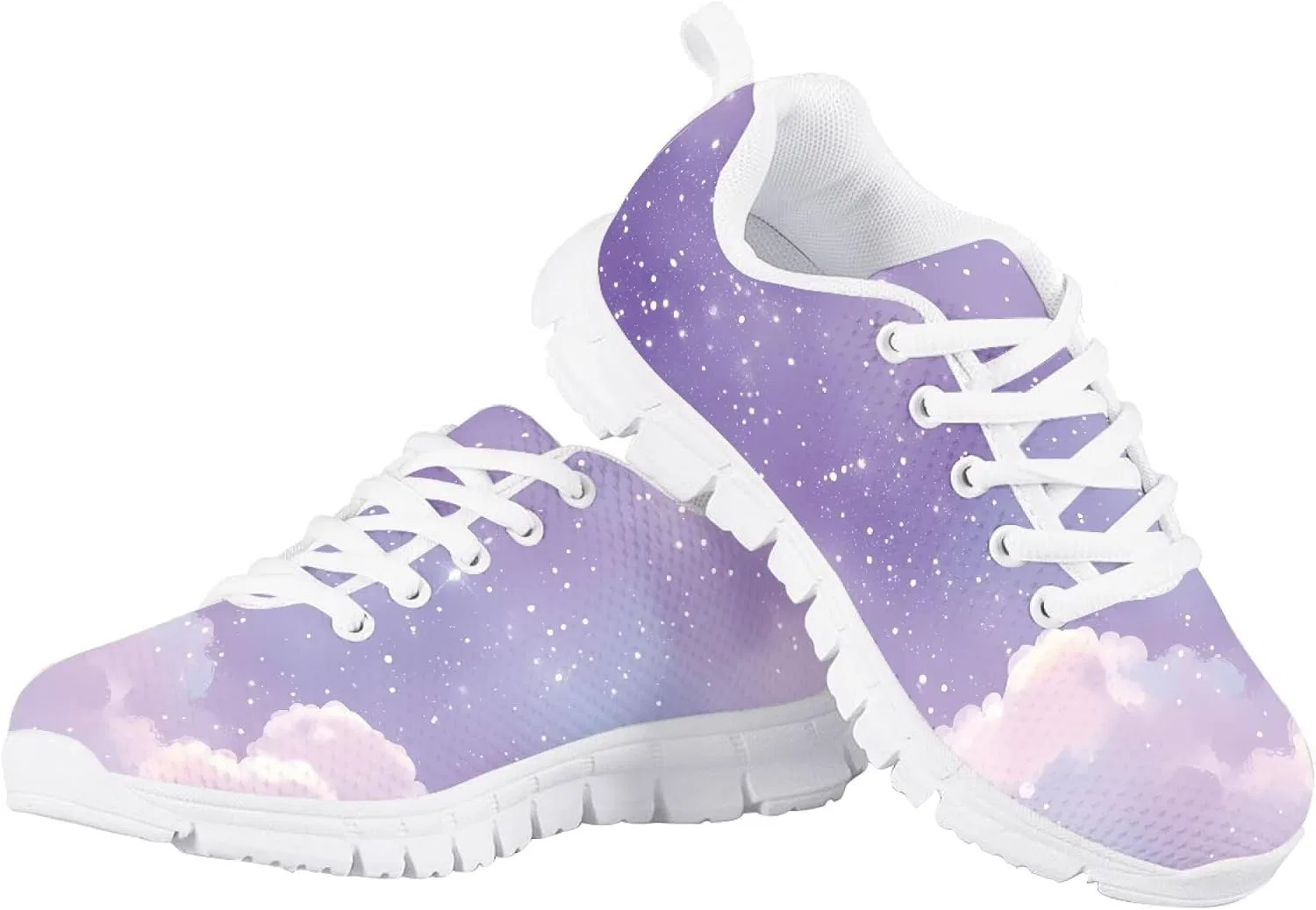 Детские кроссовки для девочек с принтом Fowototi, Purple Cloud Sky