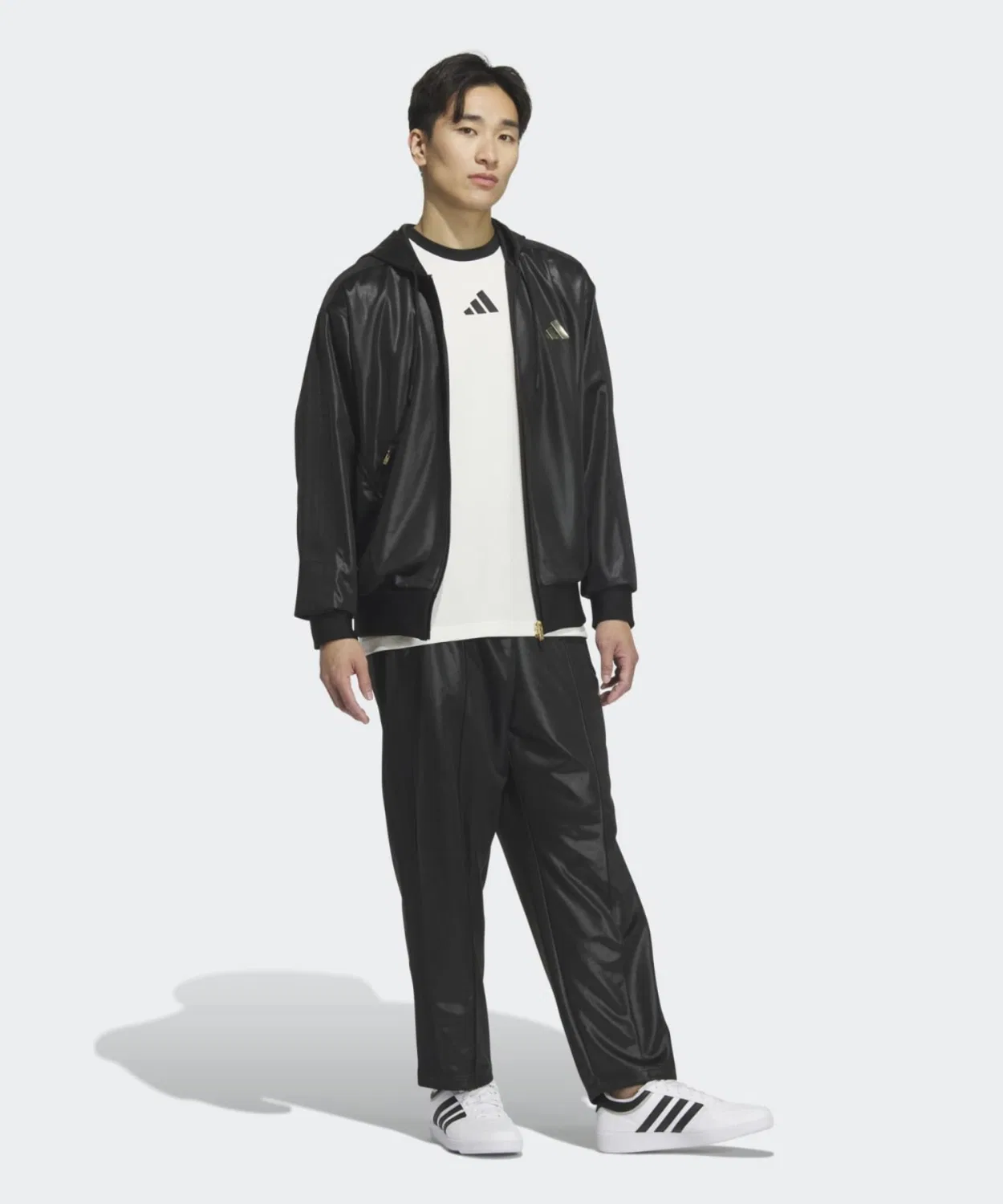 Мужские спортивные штаны с металлическим принтом Stadium Gold Adidas, Black — фото 3
