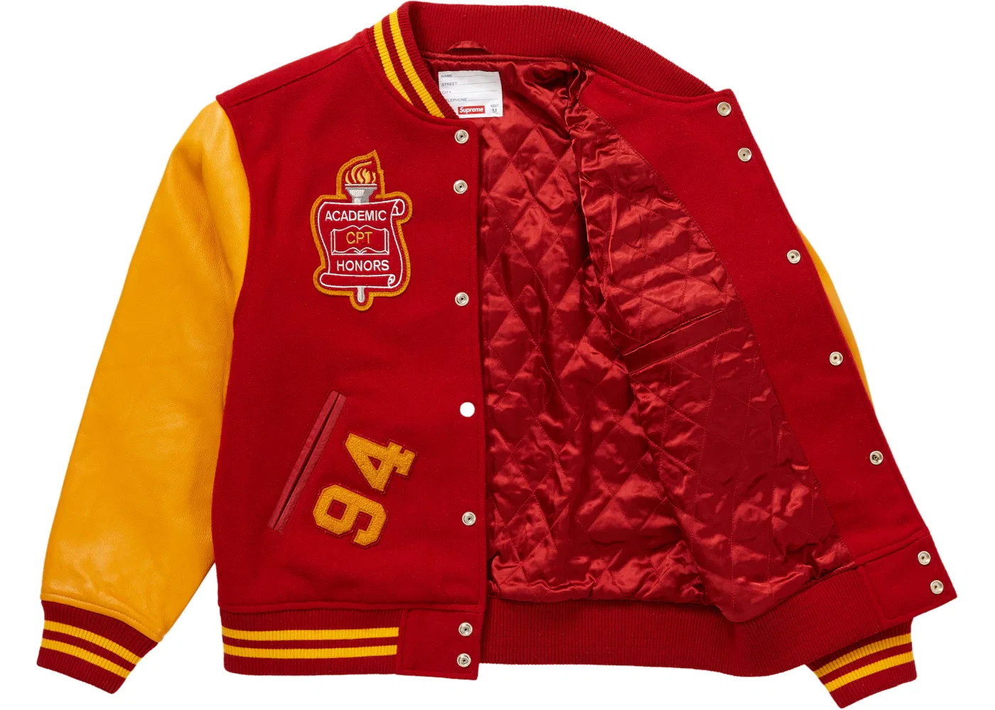 Мужская куртка-бомбер с принтом Supreme Team Varsity Jacket, Red — фото 2