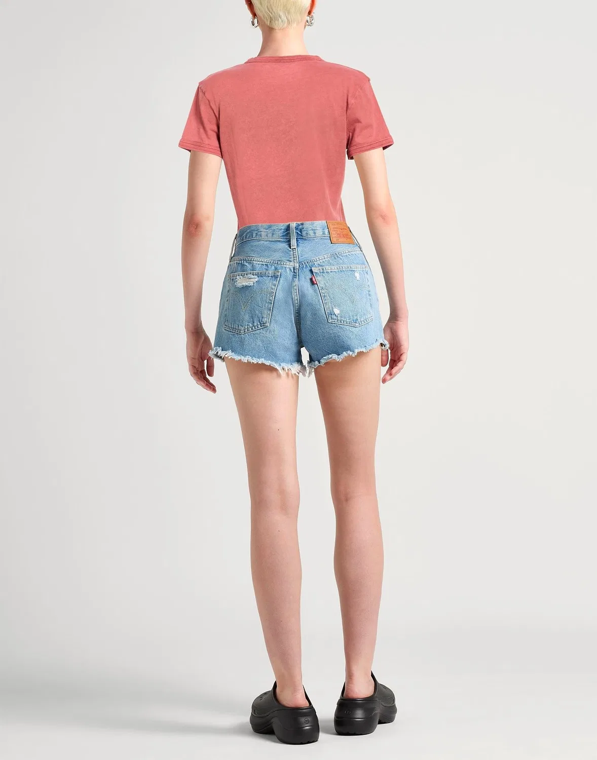 Женская футболка с принтом Acne Studios, красно-оранжевый — фото 3