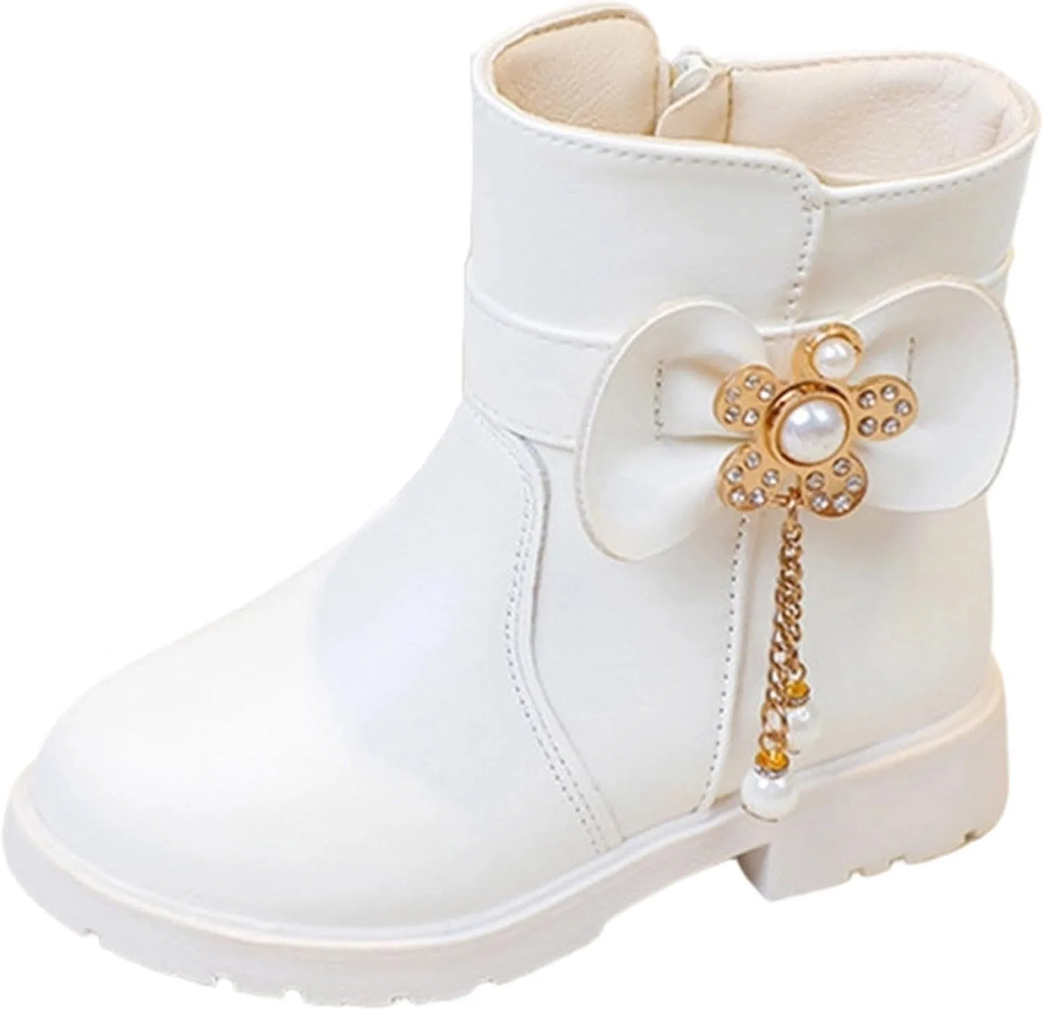 Детские зимние сапоги для девочек с мехом SHOPESSA, White