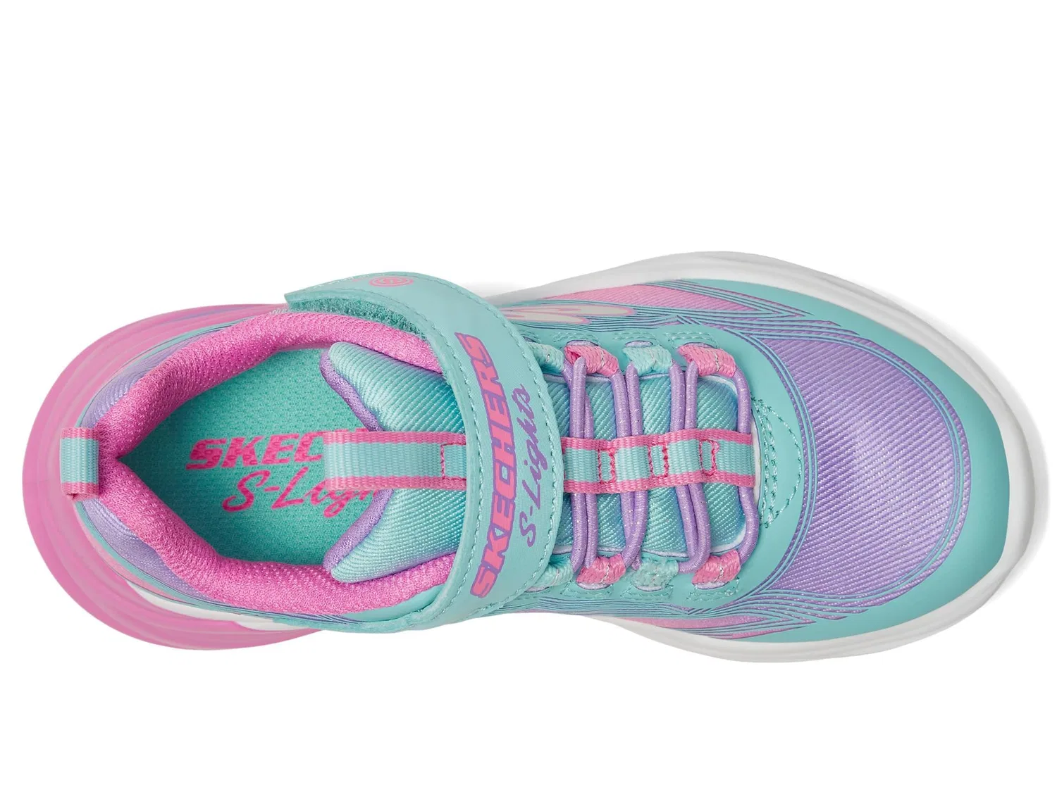 Детские кроссовки для девочек с подсветкой Skechers Cosmic Glow, Purple — фото 3