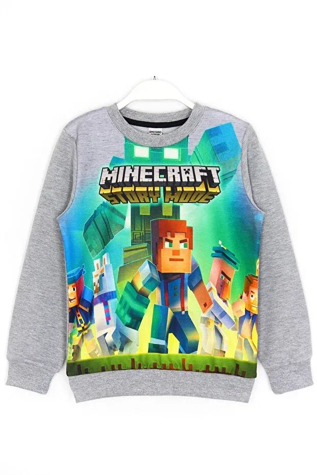 Детские свитшот для мальчиков с принтом Minecraft Story Mode 3D Digital Printed Dobakids, Gray