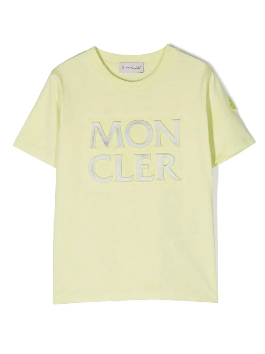 Футболка из хлопка с эмбоссированным логотипом Moncler, зеленый