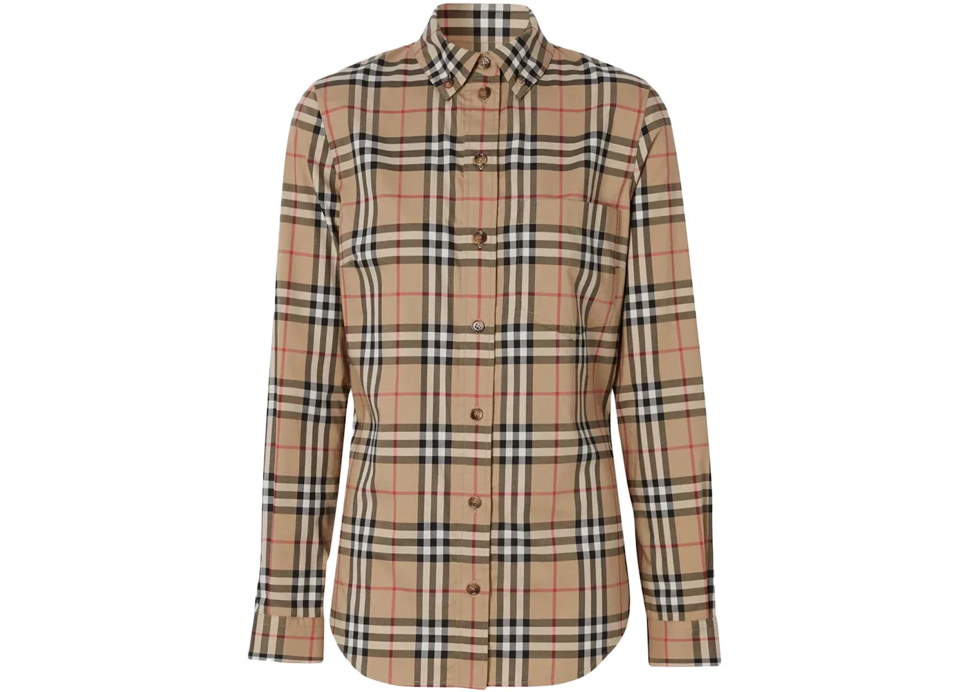 Женская рубашка с принтом Classic Check Button Down Shirt Burberry, Vintage Check