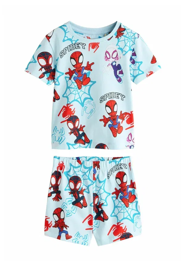 Комплект пижам из 3 штук, хлопок, Regular fit - spidey and friends short pyjamas 3 pack set, Next, navy, red, красный/темно-синий — фото 4