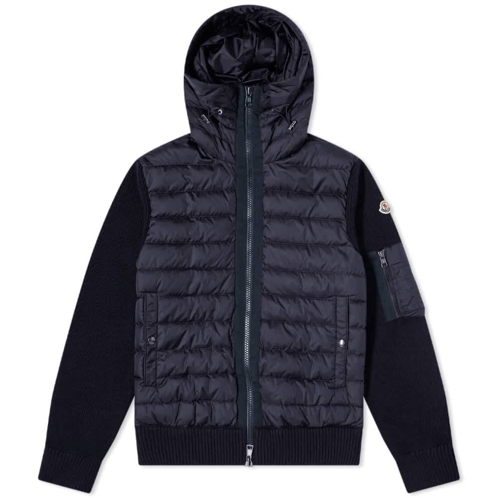 

Пуховая вязаная куртка с капюшоном Moncler, Черный, Пуховая вязаная куртка с капюшоном Moncler