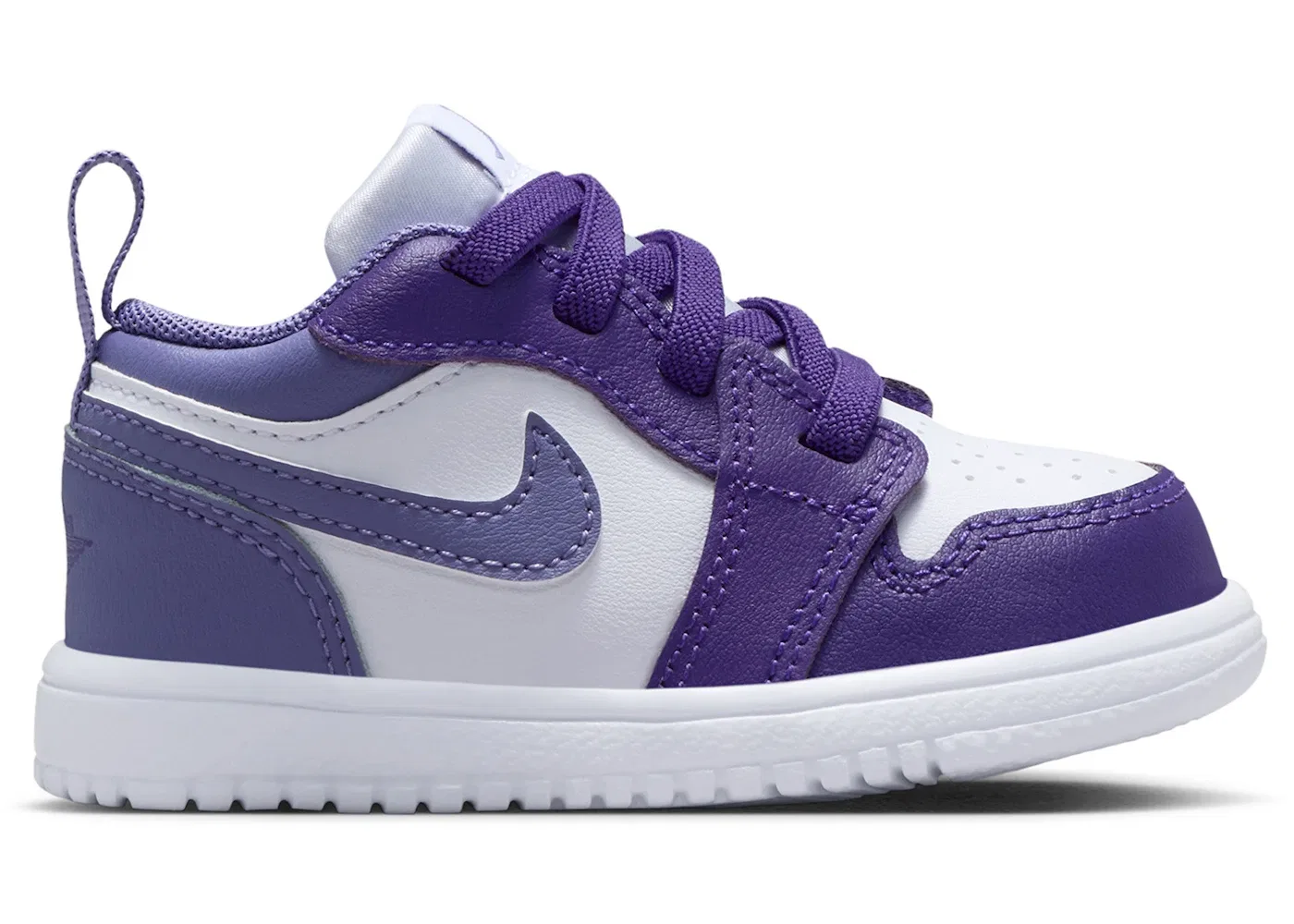 Детские кроссовки с длинным шнурком Jordan 1 Low ALT Jordan, Court Purple White Dusty Amethyst
