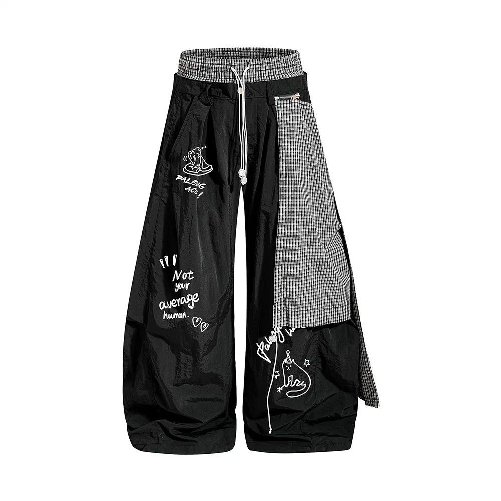 Детские брюки свободного кроя с широкой штаниной Casual Pants, PAL ONGACO, Black