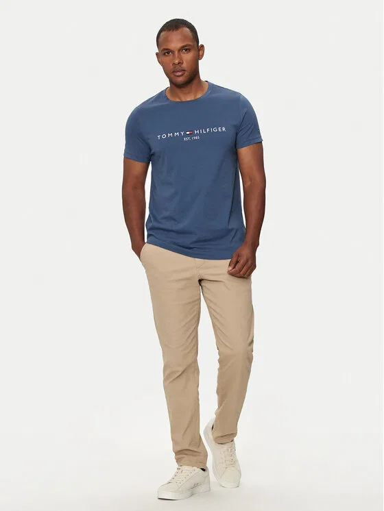 Футболка regular fit Logo Tommy Hilfiger, синий — фото 2
