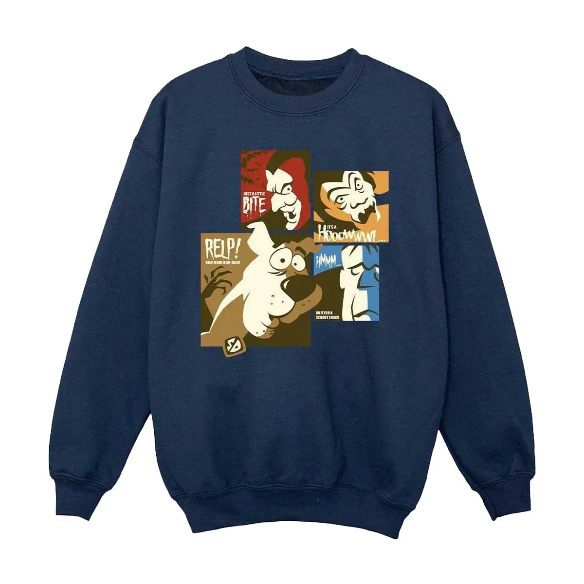 Свитшот с принтом Squares Faces Scooby Doo, Navy